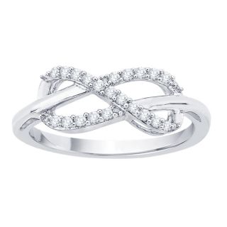 Miadora 10k White Gold 1/6ct TDW Diamond Infinity Ring (H I, I2 I3)