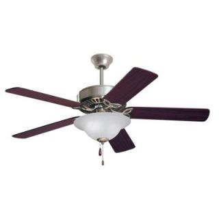 Illumine Zephyr 50 in. Indoor Brushed Steel Housing Incandescent Ceiling Fan CLI ONF170BS