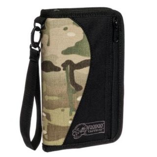 Voodoo Tactical Army Black Nylon Canvas Large Zip Around Pouch ID Bifold Wallet