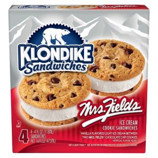 Klondike Mrs Fields Cookie Sandwich Ice Cream 4 ct