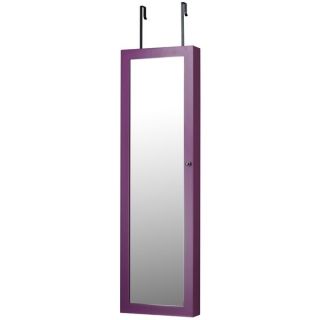 InnerSpace Over the Door / Wall Hang / Mirrored Purple Jewelry Armoire