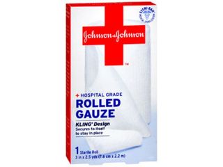 Johnson & Johnson Red Cross First Aid Rolled Gauze 3"   Each