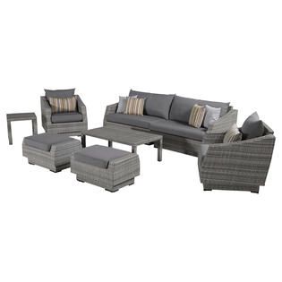 RST Brands Cannes 8pc Sofa and Club Chair Seating Group with