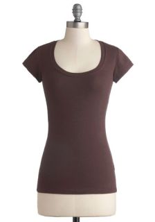 Learn the Basics Top in Brown  Mod Retro Vintage Short Sleeve Shirts