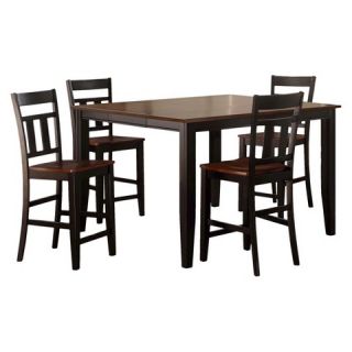 Thornton 5 Piece Extendable Counter Height Dining Set   Black/Cherry