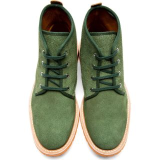 Junya Watanabe Green & Cognac Lace Up Ankle Boots