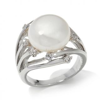 Imperial Pearls 11 12mm Cultured Freshwater Pearl and White Topaz Sterling Silv   7836779