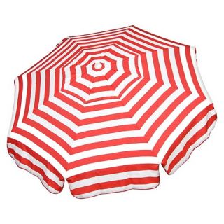 Parasol 6 Italian Aluminum Collar Tilt Beach Umbrella   Red/White