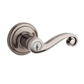 Kwikset Lido Antique Nickel Entry Lever Featuring SmartKey 740LL 15A SMT RCAL RCS