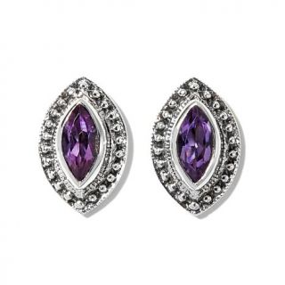 Nicky Butler .90ct Amethyst Sterling Silver "Deco" Marquise Stud Earrings   7582116