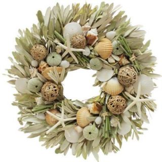 The Christmas Tree Company Beach Cabana 22 in. Seashell and Dried Floral Wreath BB9223103CTC
