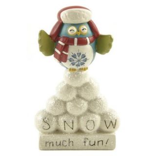 Blossom Bucket ''Snow Much Fun'' Blocks with Owl and Snowballs Figurine (Set of 2)
