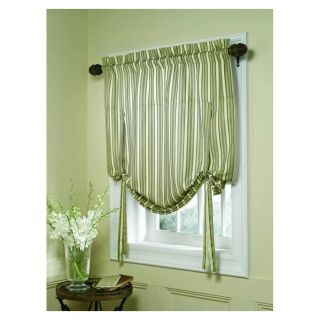 Style Selections 45 in L Sage Oxford Stripe Shade Valance