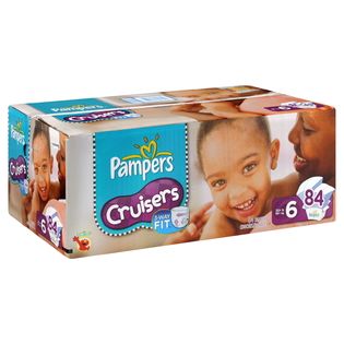 Pampers  Cruisers Diapers, Size 6 (35+ lb), 84 diapers
