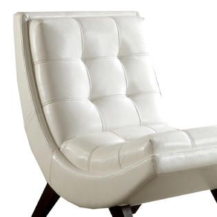 Oxford Creek  White Faux Leather Chair with Ottoman