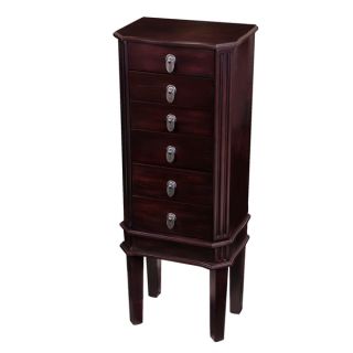 Bedford Five drawer Jewelry Armoire/ Cabinet/ Organizer, Brown Color