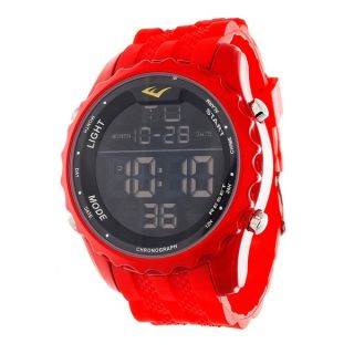 Everlast Jumbo Mens Digital Sport LED Red Silicone Strap Watch