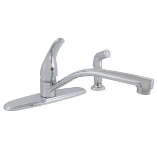 LDR Industries 1 Handle Kitchen Faucet with Spout and Spray in Chrome
