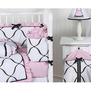Sweet Jojo Designs  Princess Black, White and Pink Collection 9pc Crib