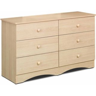 Alegria 6 Drawer Double Dresser, Maple