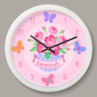 Blossoms and Butterflies Personalized 12 Wall Clock