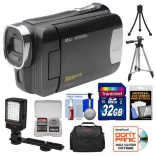 Bell & Howell DNV6HD Rogue Infrared Night Vision 1080p HD Video Camera Camcorder (Black) with 32GB Card + Case + Tripods + LED Light + Kit