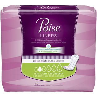 Poise Very Light Absorbency Long Length Incontinence Liners 44 CT PACK