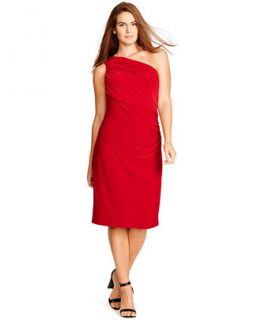 Lauren Ralph Lauren Plus Size One Shoulder Draped Dress   Dresses