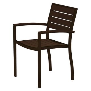 Polywood® Euro 2 Piece Patio Dining Arm Chair Set   Bronze Frame