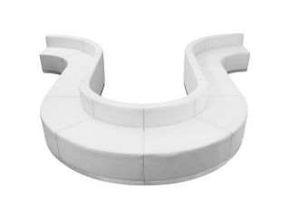 Flash Furniture ZB 803 440 SET WH GG Hercules Alon Series White Leather Reception Configuration 10 Pieces