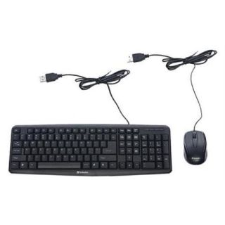 Verbatim Slimline Corded USB Keyboard and Mouse, Black