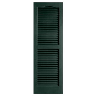 Alpha 2 Pack Pine Louvered Vinyl Exterior Shutters (Common 14 in x 47 in; Actual 13.75 in x 47 in)