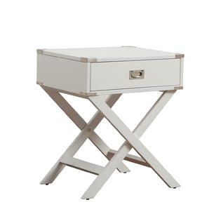 Oxford Creek  Sienna White Accent Table with X Leg Nightstand