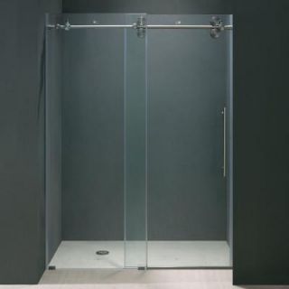 Vigo 60 in. x 74 in. Frameless Bypass Shower Door in Stainless Steel with Clear Glass VG6041STCL6074