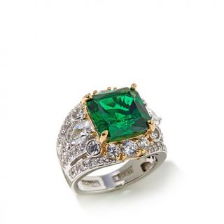 Jean Dousset 9.1ct Absolute™ and Simulated Emerald 2 Tone Ring   7979261