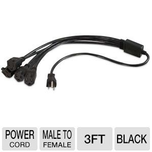Cables to Go 3ft 1 to 4 Power Cord Splitter