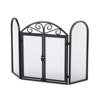 Uniflame 3 Panel Wrought Iron Fireplace Screen with Opening Doors