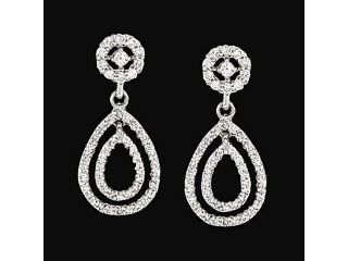 3.50 carat diamonds pear shape earrings dangle white gold lady ear ring