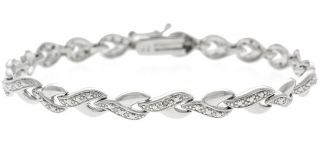 DB Designs Sterling Silver Diamond Accent Y Link Bracelet
