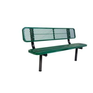 Ultra Play 6 ft. Diamond Green In Ground Commercial Park Bench with Back Surface Mount PBK940S V6G