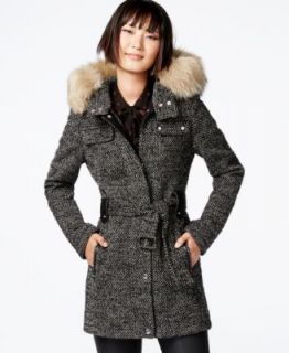 Nautica Faux Fur Trim Duffle Coat   Coats   Women