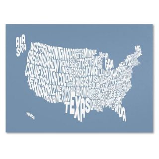 Michael Tompsett USA States Text Map in Steel Canvas Art   15478609
