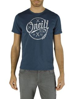 O'Neill Nautic Print Crew Neck Regular Fit T Shirt Blue