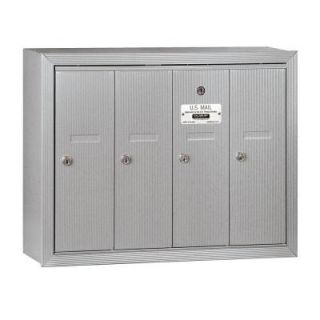 Salsbury Industries 3500 Series Aluminum Surface Mounted Private Vertical Mailbox with 4 Doors 3504ASP