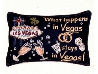 Set of 2 Las Vegas "Stays in Vegas" Decorative Throw Pillows 9" x 12"