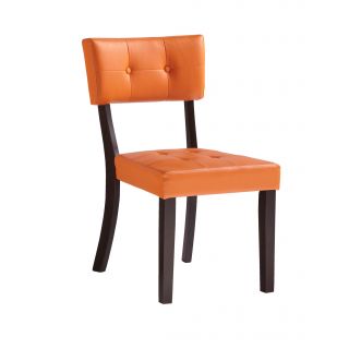 Powell Prism Orange Faux Leather Side Chair (Set of 2)  