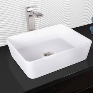 Sirena Composite Vessel Sink with Blackstonian Bathroom Vessel Faucet