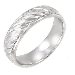 Men's Swirl Pattern 6mm Ring in Sterling Silver