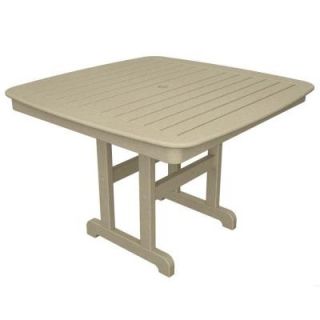 Trex Outdoor Furniture Yacht Club 44 in. Sand Castle Patio Dining Table TXNCT44SC