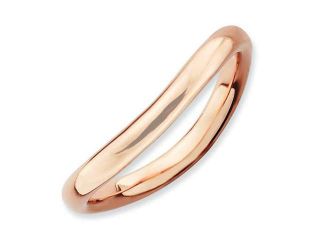 Sterling Silver Stackable Expressions Polished Pink Plate Wave Ring, Size 5